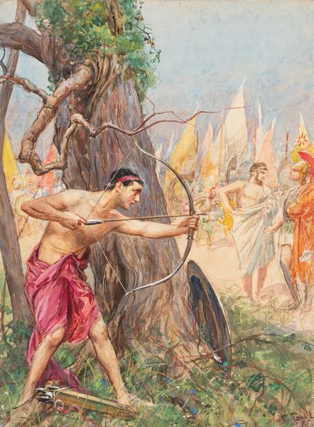 Fabio Fabbi : LIliade - Pandaro ferisce Menelao  - Asta Fumetti: Tavole e Illustrazioni Originali - Associazione Nazionale - Case d'Asta italiane