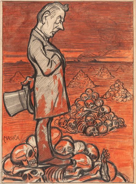 Nasica (Augusto Majani) : Il rimorso  - Asta Fumetti: Tavole e Illustrazioni Originali - Associazione Nazionale - Case d'Asta italiane