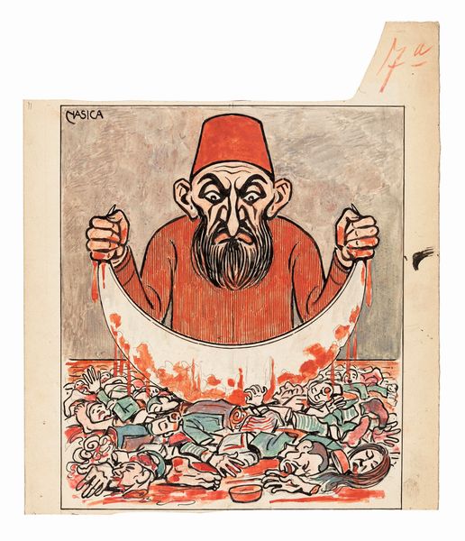 Nasica (Augusto Majani) : La mezzaluna  - Asta Fumetti: Tavole e Illustrazioni Originali - Associazione Nazionale - Case d'Asta italiane