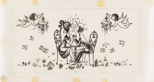 Raymond Peynet : Tuitt  tuitt tuitt...  - Asta Fumetti: Tavole e Illustrazioni Originali - Associazione Nazionale - Case d'Asta italiane