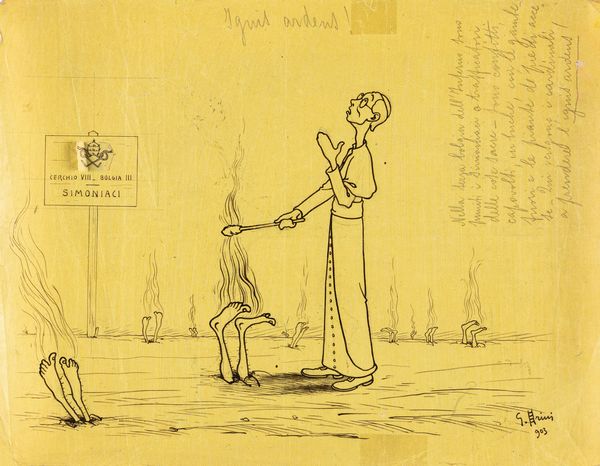 Giuseppe Scalarini : Ignis Ardens  - Asta Fumetti: Tavole e Illustrazioni Originali - Associazione Nazionale - Case d'Asta italiane