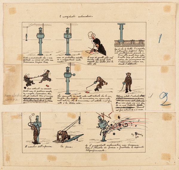 Giuseppe Scalarini : I magistrati automatici  - Asta Fumetti: Tavole e Illustrazioni Originali - Associazione Nazionale - Case d'Asta italiane