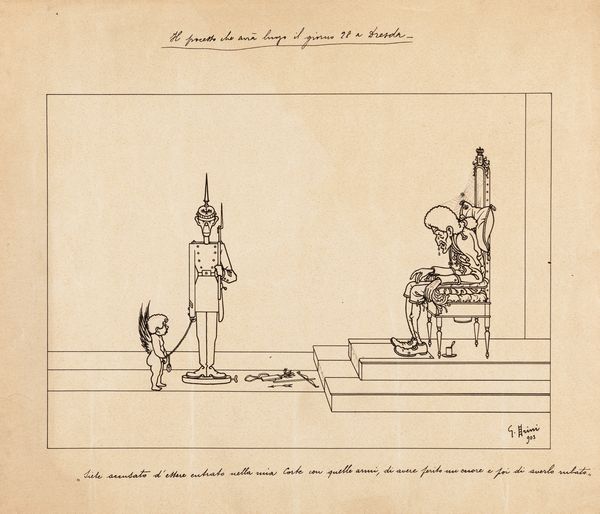 Giuseppe Scalarini : Il processo che avr luogo il giorno 28 a Dresda  - Asta Fumetti: Tavole e Illustrazioni Originali - Associazione Nazionale - Case d'Asta italiane