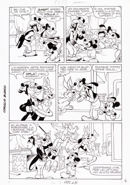 Sergio Asteriti : Topolino e il fantastico mister Magic  - Asta Fumetti: Tavole e Illustrazioni Originali - Associazione Nazionale - Case d'Asta italiane
