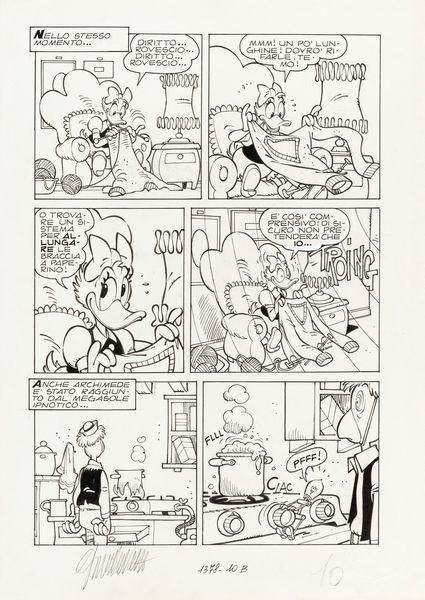 Giorgio Cavazzano : Paperino solo contro tutti  - Asta Fumetti: Tavole e Illustrazioni Originali - Associazione Nazionale - Case d'Asta italiane