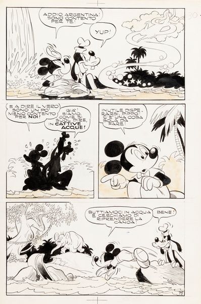 Giovan Battista Carpi : Topolino e l incantesimo di fonte argento  - Asta Fumetti: Tavole e Illustrazioni Originali - Associazione Nazionale - Case d'Asta italiane