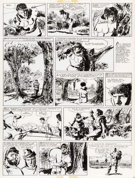 Dino Battaglia : La freccia nera  - Asta Fumetti: Tavole e Illustrazioni Originali - Associazione Nazionale - Case d'Asta italiane