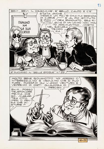 Magnus (Roberto Raviola) : Alan Ford  - Il ricco zio  morto  - Asta Fumetti: Tavole e Illustrazioni Originali - Associazione Nazionale - Case d'Asta italiane