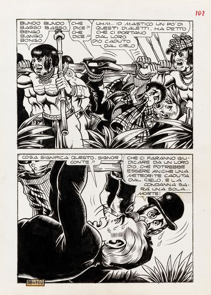 Magnus (Roberto Raviola) : Alan Ford  - Un tuffo nel vuoto  - Asta Fumetti: Tavole e Illustrazioni Originali - Associazione Nazionale - Case d'Asta italiane