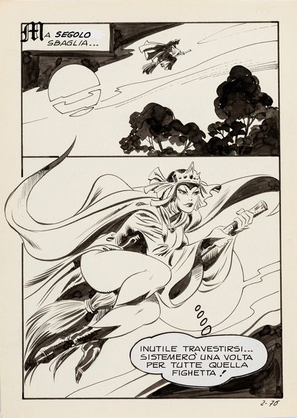 Leone Frollo : Biancaneve - La fata Mignotta  - Asta Fumetti: Tavole e Illustrazioni Originali - Associazione Nazionale - Case d'Asta italiane