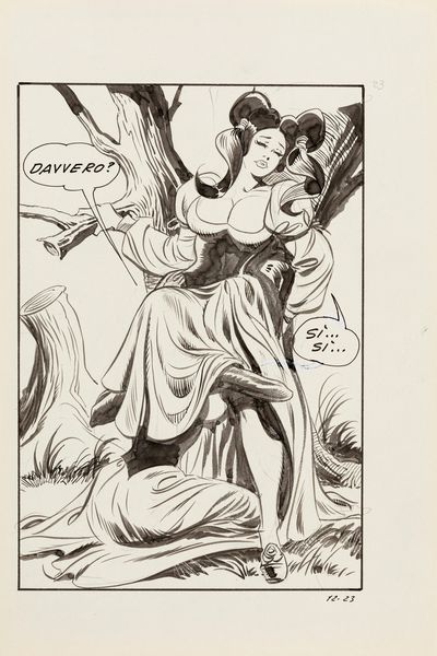 Leone Frollo : Biancaneve - La punizione di Naga  - Asta Fumetti: Tavole e Illustrazioni Originali - Associazione Nazionale - Case d'Asta italiane