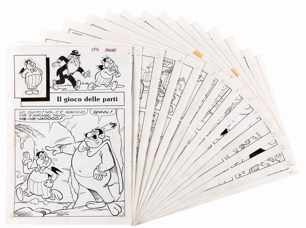 Sandro Dossi : Geppo - Il gioco delle parti  - Asta Fumetti: Tavole e Illustrazioni Originali - Associazione Nazionale - Case d'Asta italiane