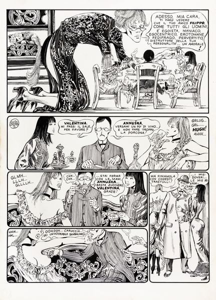 GUIDO CREPAX : Valentina - Barbabl�  - Asta Fumetti: Tavole e Illustrazioni Originali - Associazione Nazionale - Case d'Asta italiane
