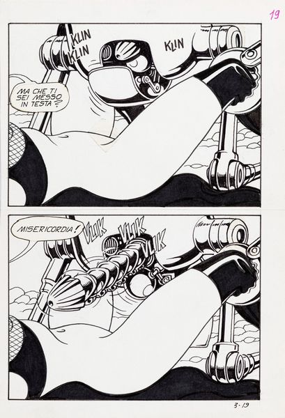 Magnus (Roberto Raviola) : Necron - I mostri meccanici  - Asta Fumetti: Tavole e Illustrazioni Originali - Associazione Nazionale - Case d'Asta italiane