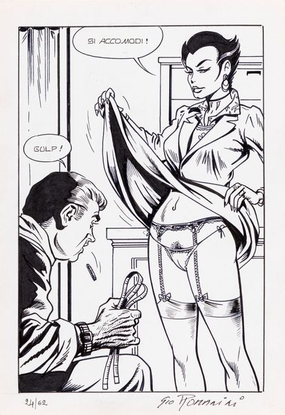 Giovanni Romanini : Ulula - Il sadico col punteruolo  - Asta Fumetti: Tavole e Illustrazioni Originali - Associazione Nazionale - Case d'Asta italiane