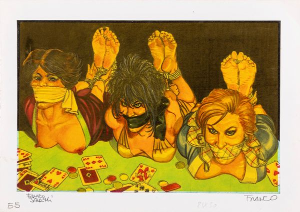 Franco Saudelli : Bondage Girls  - Asta Fumetti: Tavole e Illustrazioni Originali - Associazione Nazionale - Case d'Asta italiane