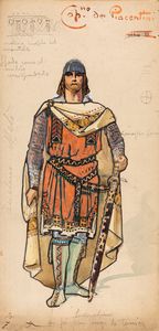 Alfredo Edel : Tristano e Isotta  - Asta Fumetti: Tavole e Illustrazioni Originali - Associazione Nazionale - Case d'Asta italiane