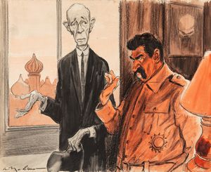 Walter Molino - Stalin e Chamberlain al Cremlino