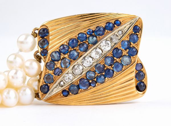 Bracciale in oro con perle e pietre preziose  - Asta Gioielli, Orologi e Penne - Associazione Nazionale - Case d'Asta italiane