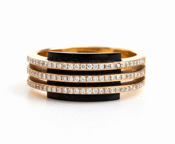 Anello in oro con diamanti  - Asta Gioielli, Orologi e Penne - Associazione Nazionale - Case d'Asta italiane