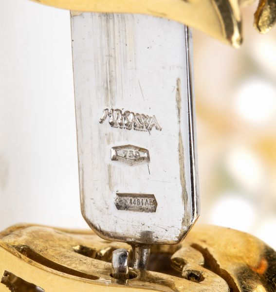 Girocollo in oro con 2 fili di perle e diamanti  - Asta Gioielli, Orologi e Penne - Associazione Nazionale - Case d'Asta italiane