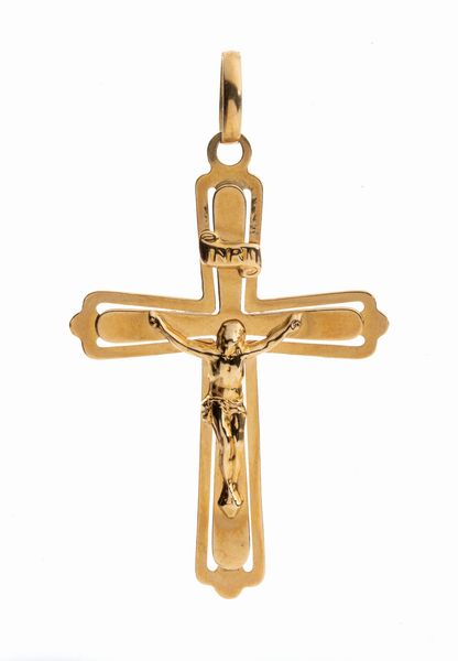Croce pendente in oro  - Asta Gioielli, Orologi e Penne - Associazione Nazionale - Case d'Asta italiane