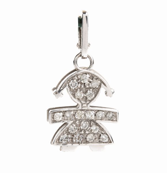 LEBEBÈ : Pendente in oro e diamanti  - Asta Gioielli, Orologi e Penne - Associazione Nazionale - Case d'Asta italiane