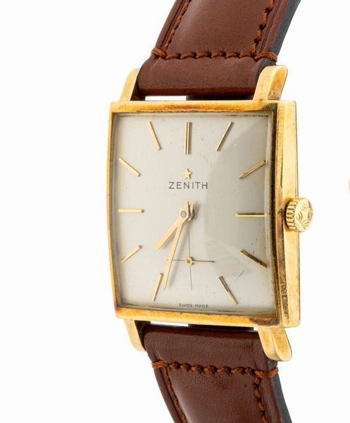 ZENITH : Orologio carrè da polso in oro 18K  - Asta Gioielli, Orologi e Penne - Associazione Nazionale - Case d'Asta italiane