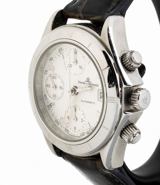 Baume & Mercier : Orologio - cronografo da polso in acciaio  - Asta Gioielli, Orologi e Penne - Associazione Nazionale - Case d'Asta italiane