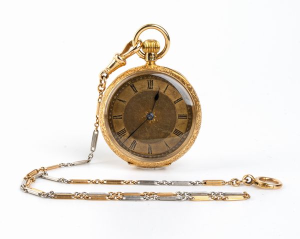 Orologio da tasca in oro con catena  - Asta Gioielli, Orologi e Penne - Associazione Nazionale - Case d'Asta italiane