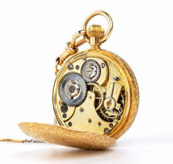 Orologio da tasca in oro con catena  - Asta Gioielli, Orologi e Penne - Associazione Nazionale - Case d'Asta italiane