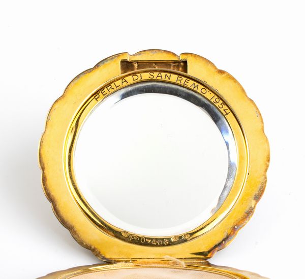 Portacipria in oro, argento e pietre preziose - Premio Perla Di Sanremo 1954, appartenuto alla Contessa Paola Della Chiesa  - Asta Gioielli, Orologi e Penne - Associazione Nazionale - Case d'Asta italiane