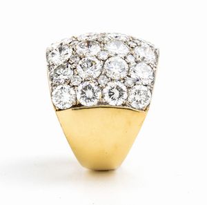 Anello in oro con diamanti  - Asta Gioielli, Orologi e Penne - Associazione Nazionale - Case d'Asta italiane