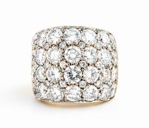 Anello in oro con diamanti  - Asta Gioielli, Orologi e Penne - Associazione Nazionale - Case d'Asta italiane