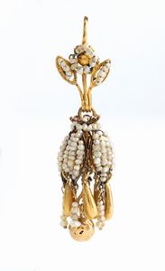 Oreficeria siciliana - Pendente in oro con perle
