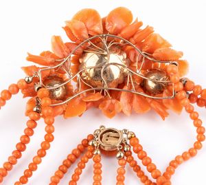 Maestranze di Torre del Greco : Collana in corallo Mediterraneo  - Asta Gioielli, Orologi e Penne - Associazione Nazionale - Case d'Asta italiane