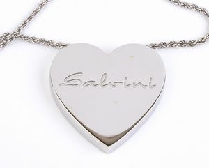 SALVINI : Girocollo in oro con pendente a cuore in oro e diamanti  - Asta Gioielli, Orologi e Penne - Associazione Nazionale - Case d'Asta italiane