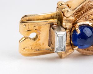 OMEGA : Orologio da polso Lady in oro giallo 18k, diamanti e zaffiri  - Asta Gioielli, Orologi e Penne - Associazione Nazionale - Case d'Asta italiane