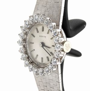 ZENITH : Orologio da polso Lady in oro 18K e diamanti  - Asta Gioielli, Orologi e Penne - Associazione Nazionale - Case d'Asta italiane