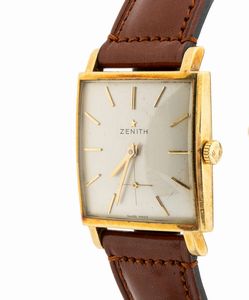 ZENITH : Orologio carrè da polso in oro 18K  - Asta Gioielli, Orologi e Penne - Associazione Nazionale - Case d'Asta italiane
