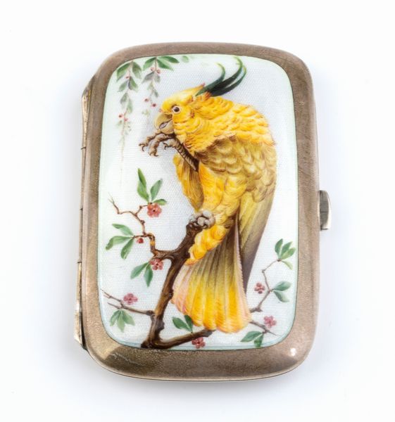 Portasigarette Art Dco olandese in argento e smalti  - Asta Argenti, avori, coralli e altri oggetti d'arte provenienti da importanti collezioni private - Associazione Nazionale - Case d'Asta italiane