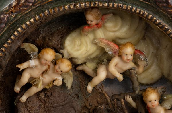 Coppia di ceroplastiche italiane  - Asta Argenti, avori, coralli e altri oggetti d'arte provenienti da importanti collezioni private - Associazione Nazionale - Case d'Asta italiane