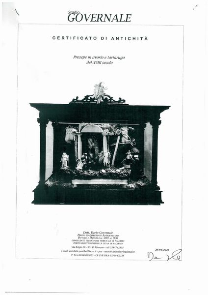 Andrea Tipa, Bottega di : Presepe italiano in avorio, osso e tartaruga  - Asta Argenti, avori, coralli e altri oggetti d'arte provenienti da importanti collezioni private - Associazione Nazionale - Case d'Asta italiane