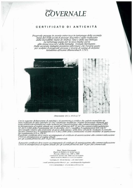 Andrea Tipa, Bottega di : Presepe italiano in avorio, osso e tartaruga  - Asta Argenti, avori, coralli e altri oggetti d'arte provenienti da importanti collezioni private - Associazione Nazionale - Case d'Asta italiane