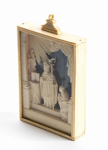 Andrea e Alberto Tipa, Bottega di : Gruppo in osso scolpito raffigurante San Biagio  - Asta Argenti, avori, coralli e altri oggetti d'arte provenienti da importanti collezioni private - Associazione Nazionale - Case d'Asta italiane