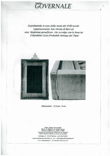 Andrea e Alberto Tipa, Bottega di : Gruppo in osso scolpito raffigurante San Biagio  - Asta Argenti, avori, coralli e altri oggetti d'arte provenienti da importanti collezioni private - Associazione Nazionale - Case d'Asta italiane