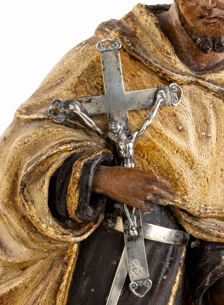 Elemosiniere siciliano raffigurante Sant Alberto  - Asta Argenti, avori, coralli e altri oggetti d'arte provenienti da importanti collezioni private - Associazione Nazionale - Case d'Asta italiane