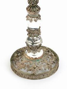 Oreficeria siciliana : Croce reliquiario in argento e corallo  - Asta Argenti, avori, coralli e altri oggetti d'arte provenienti da importanti collezioni private - Associazione Nazionale - Case d'Asta italiane