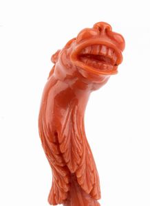 Maestranze di Torre del Greco : Tagliacarte in corallo mediterraneo  - Asta Argenti, avori, coralli e altri oggetti d'arte provenienti da importanti collezioni private - Associazione Nazionale - Case d'Asta italiane