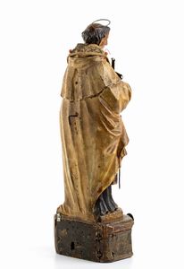 Elemosiniere siciliano raffigurante Sant Alberto  - Asta Argenti, avori, coralli e altri oggetti d'arte provenienti da importanti collezioni private - Associazione Nazionale - Case d'Asta italiane